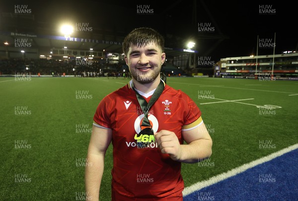 140325 - Wales U20s v England U20s - U20s Six Nations Championship - Man of the match Harry Thomas of Wales 