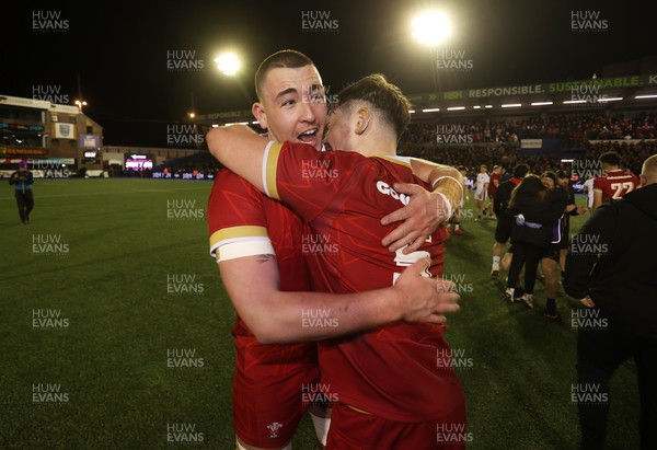 140325 - Wales U20s v England U20s - U20s Six Nations Championship - Luke Evans of Wales celebrates at full time