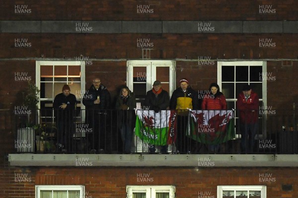 140325 - Wales U20 v England U20 - Six Nations Chamionship - Fans watch the match from their balcony