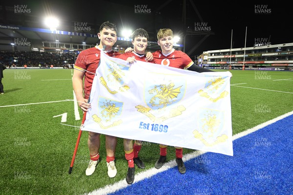 140325 - Wales U20 v England U20 - Six Nations Chamionship - Wales celebrate the win at full time