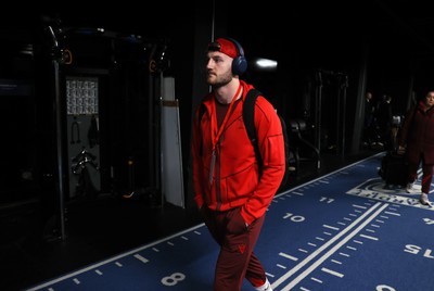 140226 - Wales U20s v France U20s - U20s Six Nations Championship - Evan Minto of Wales arrives