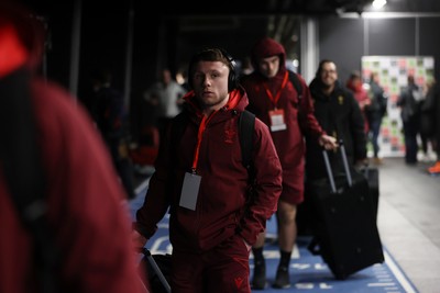 140226 - Wales U20s v France U20s - U20s Six Nations Championship - Tom Bowen of Wales arrives