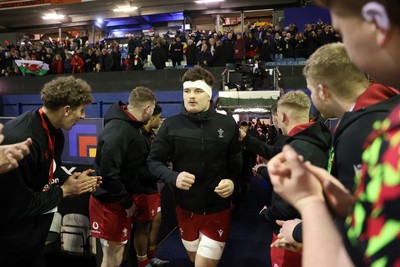 140226 - Wales U20s v France U20s - U20s Six Nations Championship - Deian Gwynne of Wales runs out onto the field