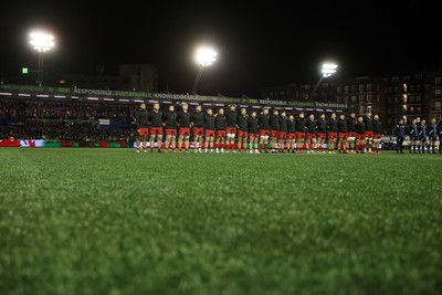 140226 - Wales U20s v France U20s - U20s Six Nations Championship - Wales sing the anthem