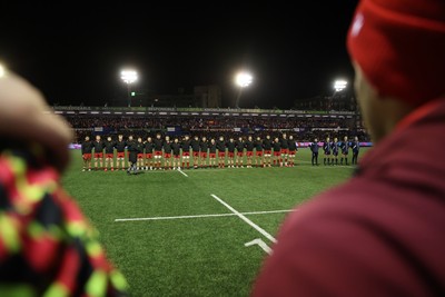 140226 - Wales U20s v France U20s - U20s Six Nations Championship - Wales sing the anthem