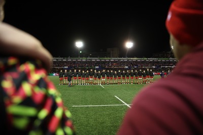 140226 - Wales U20s v France U20s - U20s Six Nations Championship - Wales sing the anthem