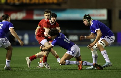 140226 - Wales U20s v France U20s - U20s Six Nations Championship - Rhys Cummings of Wales 