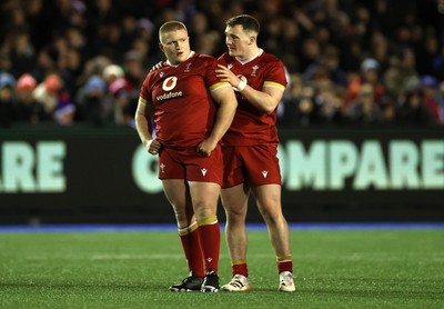 140226 - Wales U20s v France U20s - U20s Six Nations Championship - Jac Pritchard and Caio James of Wales 