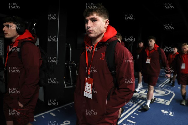 140226 - Wales U20s v France U20s - U20s Six Nations Championship - Steffan Emanuel of Wales arrives