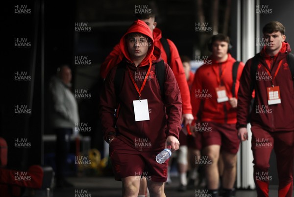 140226 - Wales U20s v France U20s - U20s Six Nations Championship - Carwyn Leggatt-Jones of Wales arrives
