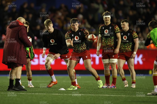140226 - Wales U20s v France U20s - U20s Six Nations Championship - Wales during the warm up