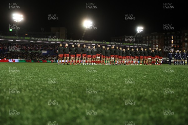 140226 - Wales U20s v France U20s - U20s Six Nations Championship - Wales sing the anthem