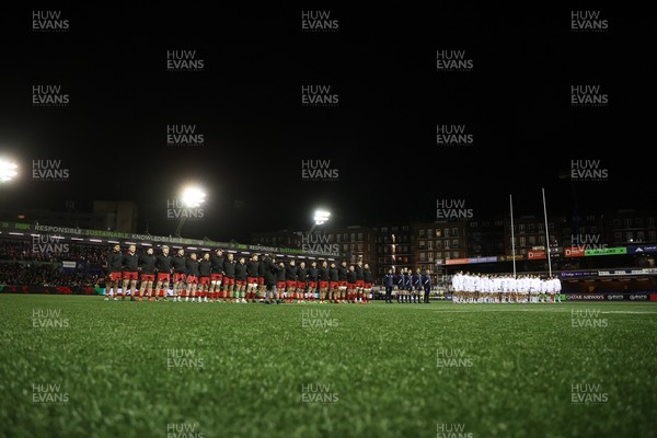 140226 - Wales U20s v France U20s - U20s Six Nations Championship - Wales sing the anthem