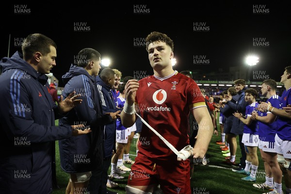 140226 - Wales U20s v France U20s - U20s Six Nations Championship - Dejected Deian Gwynne of Wales at full time