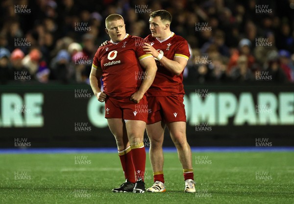 140226 - Wales U20s v France U20s - U20s Six Nations Championship - Jac Pritchard and Caio James of Wales 