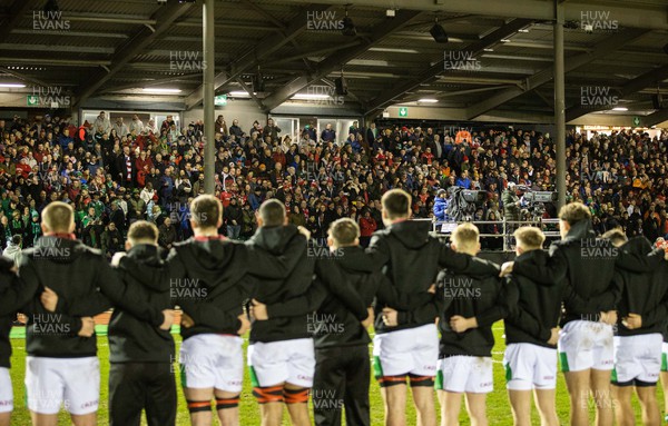 030223 - Wales U20s v Ireland U20s - U20s 6 Nations Championship - Fans during the anthem