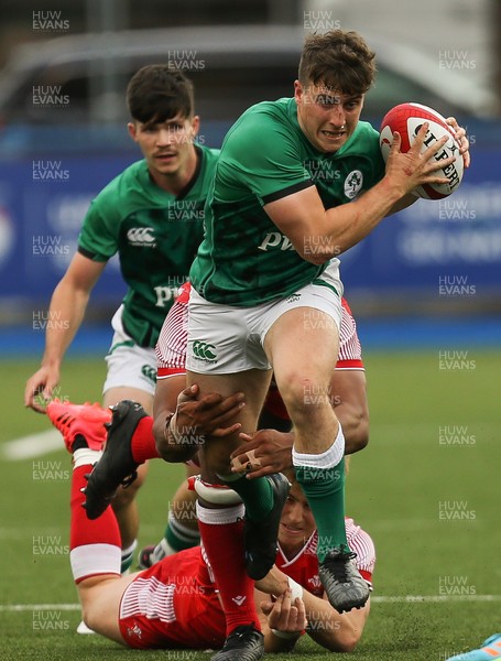 250621 - Wales U20 v Ireland U20, U20 Six Nations - Tim Corkery of Ireland looks to break away