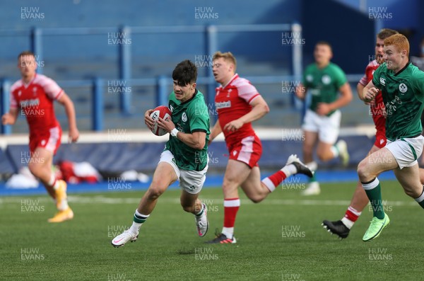 250621 - Wales U20 v Ireland U20, U20 Six Nations - Chris Cosgrave of Ireland races in to score the second try
