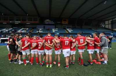 130625 - Wales U20s v Italy U20s - Friendly - Wales team huddle at full time