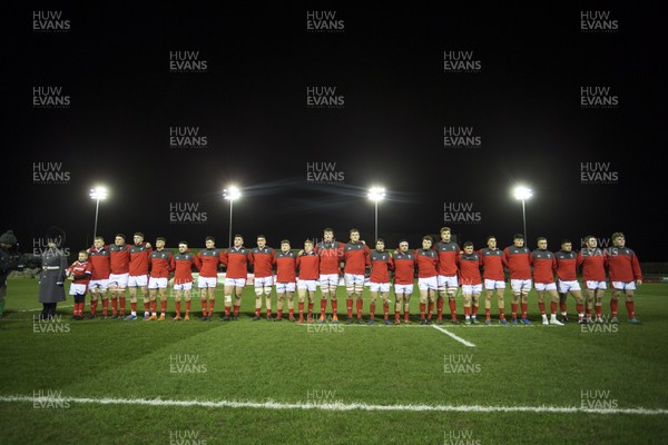 310120 - Wales U20s v Italy U20s - U20s 6 Nations Championship - Wales sing the anthem