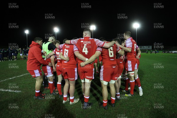 110222 - Wales U20s v Scotland U20s - U20s Six Nations Championship - Wales team huddle at full time
