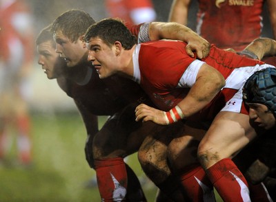 13.02.09 - Wales U20 v England U20 - Under 20 Six Nations 2009 - Wales' Craig Attwell, Rhys Williams and Dan Watchurst. 