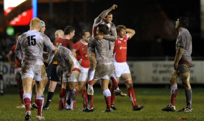 13.02.09 - Wales U20 v England U20 - Under 20 Six Nations 2009 - England celebrate win. 
