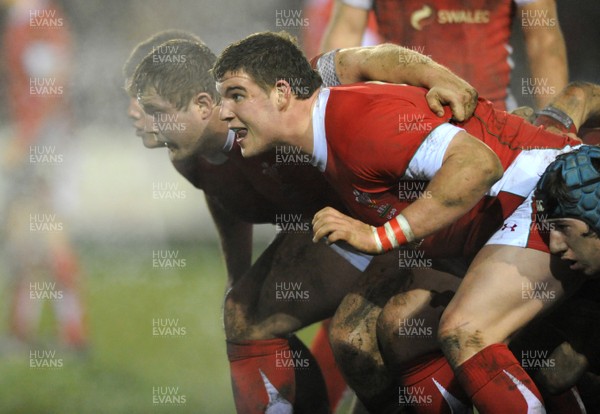 13.02.09 - Wales U20 v England U20 - Under 20 Six Nations 2009 - Wales' Craig Attwell, Rhys Williams and Dan Watchurst. 