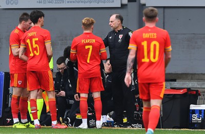 290322 - Wales U21 v Bulgaria U21 - 2023 UEFA Under 21 Euro Qualifying Round - Wales coach Paul Bodin