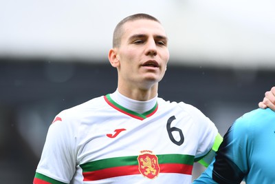 290322 - Wales U21 v Bulgaria U21 - 2023 UEFA Under 21 Euro Qualifying Round - Valentin Antov of Bulgaria