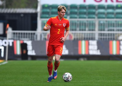 290322 - Wales U21 v Bulgaria U21 - 2023 UEFA Under 21 Euro Qualifying Round - Finley Stevens of Wales