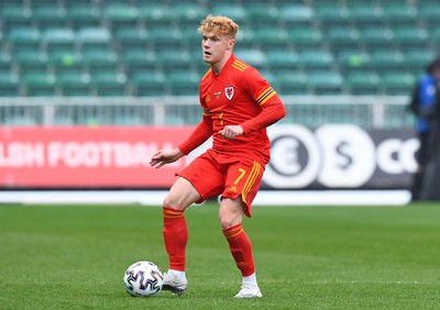 290322 - Wales U21 v Bulgaria U21 - 2023 UEFA Under 21 Euro Qualifying Round - Samuel Pearson of Wales