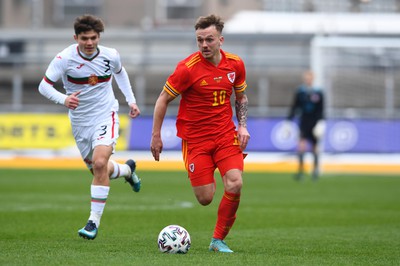 290322 - Wales U21 v Bulgaria U21 - 2023 UEFA Under 21 Euro Qualifying Round - Isaak Davies of Wales