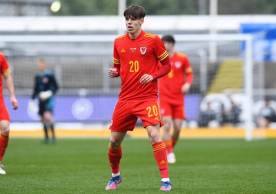290322 - Wales U21 v Bulgaria U21 - 2023 UEFA Under 21 Euro Qualifying Round - Rhys Hughes of Wales