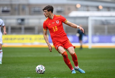 290322 - Wales U21 v Bulgaria U21 - 2023 UEFA Under 21 Euro Qualifying Round - Christopher Petrov Popov of Wales