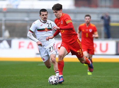 290322 - Wales U21 v Bulgaria U21 - 2023 UEFA Under 21 Euro Qualifying Round - Rhys Hughes of Wales
