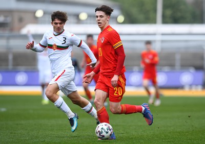 290322 - Wales U21 v Bulgaria U21 - 2023 UEFA Under 21 Euro Qualifying Round - Rhys Hughes of Wales