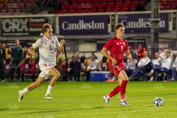 080925 - Wales U21 v Denmark U21 - 2027 UEFA U21 EURO Qualifying - Christopher Popov of Wales U-21 scores his teams second goal of the match