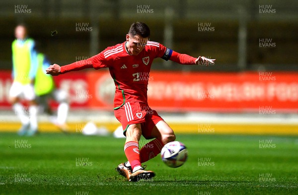 201123 - Wales U21 v Denmark U21 - European Under-21 Championship 2025 Qualifier - Finley Stevens of Wales