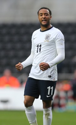 190514 - Wales v England, UEFA Under 21 Qualifying Match, Liberty Stadium, Swansea - England's Nathan Redmond celebrates after he scores his second goal