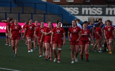 180426 - Wales U21 v France U21, Women's Under-21 Six Nations Summer Series - Wales players at the end of the match