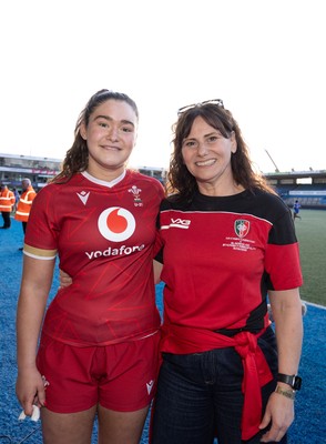 180426 - Wales U21 v France U21, Women's Under-21 Six Nations Summer Series - Wales captain Gwennan Hopkins with mother Anwen