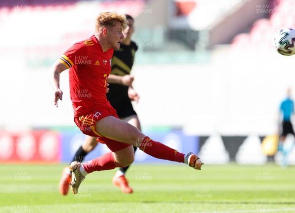 140622 - Wales U21 v Gibraltar U21, Under 21 European Championship Qualifying - Sam Pearson of Wales gets a shot at goal