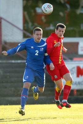 060213 - Wales v Iceland, Friendly Under 21 International, Llanelli - Wales' Billy Bodin and Iceland's Sverrir Ingi Ingason compete for the ball