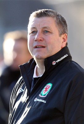 060213 - Wales v Iceland, Friendly Under 21 International, Llanelli - Wales' manager Geraint Williams