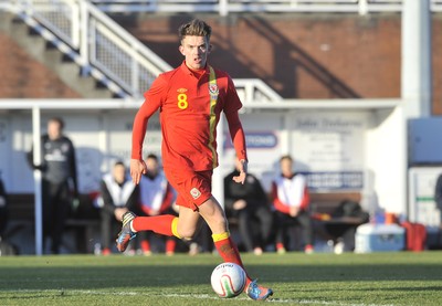 060213 - Wales v Iceland - Friendly U21 International  -  Emyr Huws of Wales 