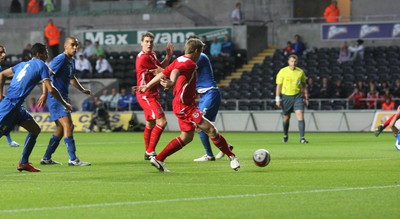 04.09.09 - Wales U21 v Italy U21, UEFA Under 21 Championship 2011 -  Wales' Christian Ribeiro fires the ball into the net to score goal  