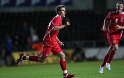 04.09.09 - Wales U21 v Italy U21, UEFA Under 21 Championship 2011 -  Wales' Aaron Ramsey celebrates after scoring goal  