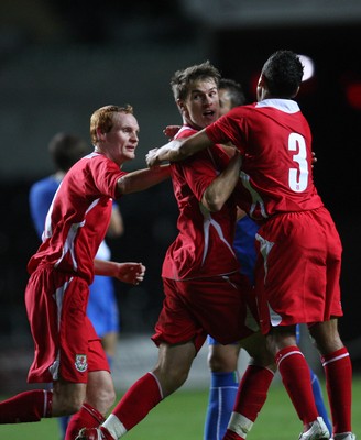 04.09.09 - Wales U21 v Italy U21, UEFA Under 21 Championship 2011 -  Wales' Aaron Ramsey celebrates after scoring goal  