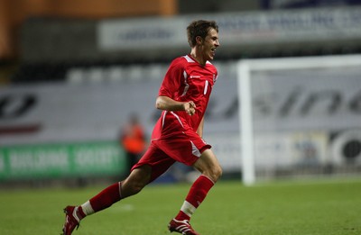 04.09.09 - Wales U21 v Italy U21, UEFA Under 21 Championship 2011 -  Wales' Aaron Ramsey celebrates after scoring goal  